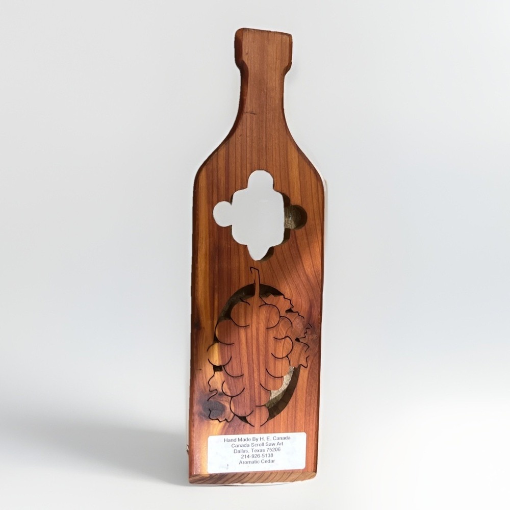 Handmade Aromatic Cedar Wine Bottle Cheese Board Serving Tray Dallas Texas